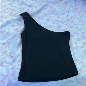 SHEIN Black Asymmetrical Sleeveless Tank Top